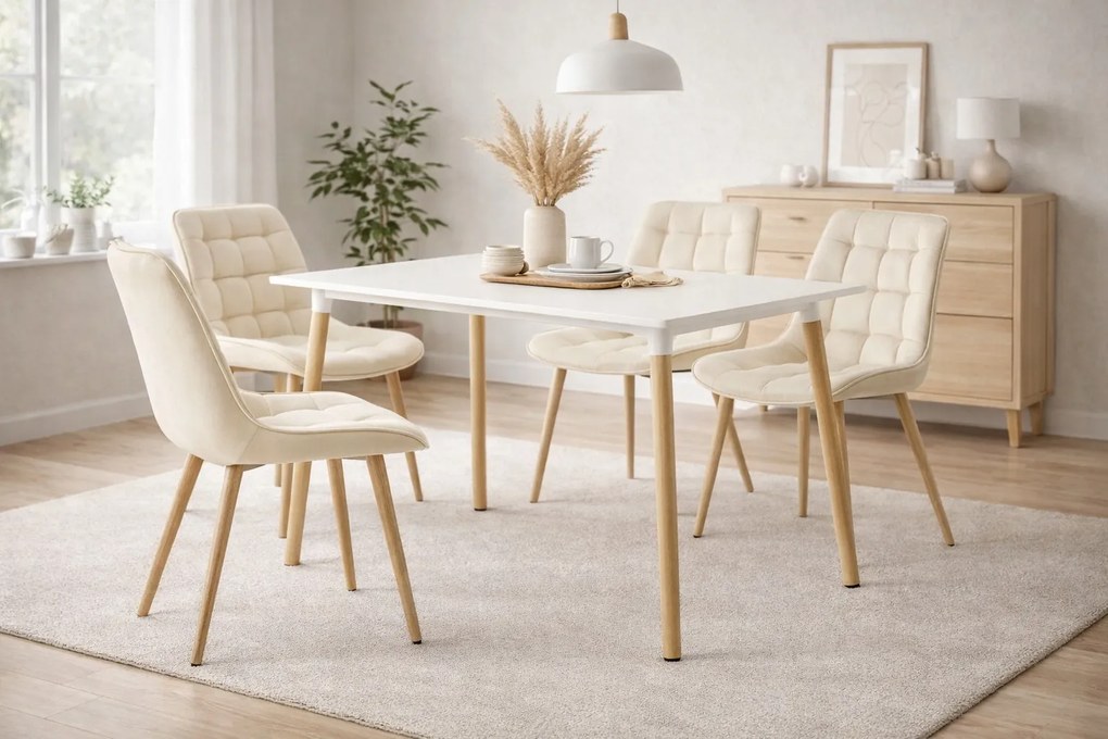 OFERTA Scaun de catifea bej deschis BERA calitatea a II-a