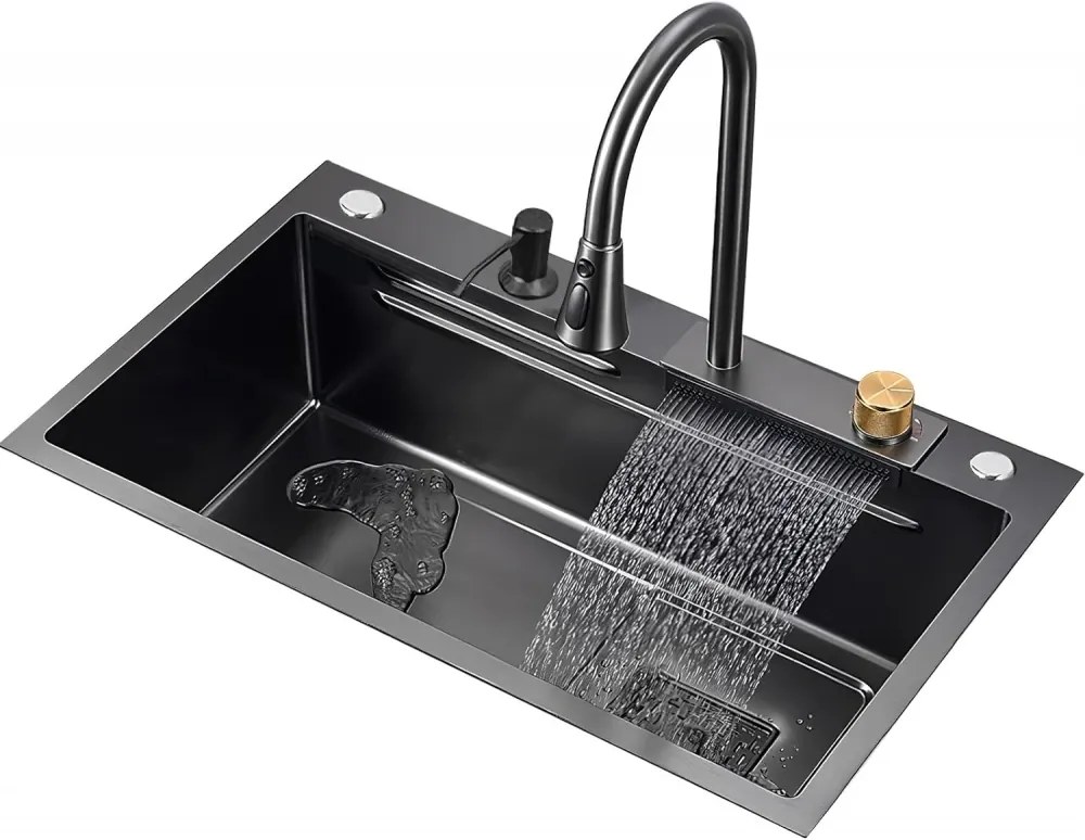 Chiuvetă de bucătărie, multifuncțională, oțel inoxidabil,Gri antracit,1009