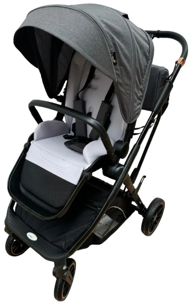 Carucior 2 in 1 pentru copii Usor si Compact - Pliabil, Sistem de absorbtie a socurilor, Scaun Reversibil - Gri - CPC-58-gri