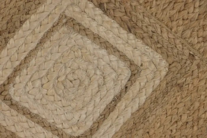 Set 2 tablouri decorative din iută cu relief în ramă din lemn de acacia, 60×90 cm, „Hemp"