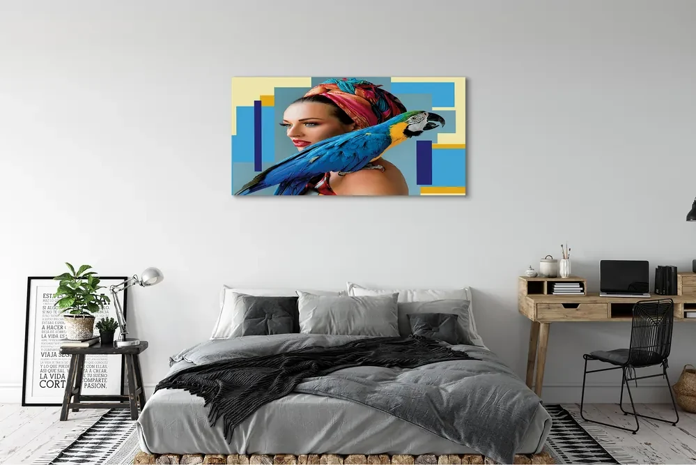 Tablouri canvas Macaw pe umăr