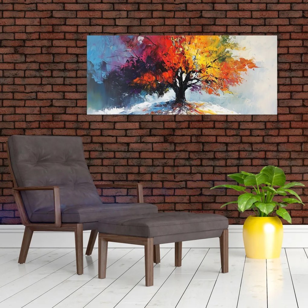 Tablou - Copac multicolor (120x50 cm)