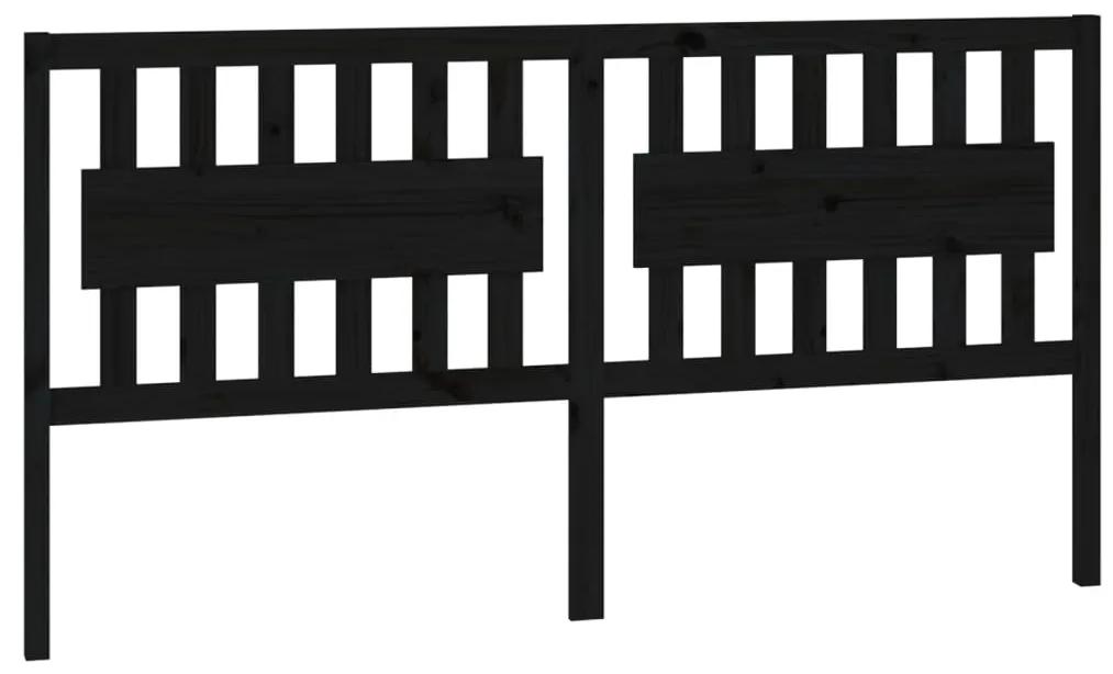 818589 vidaXL Tăblie de pat, negru, 185,5x4x100 cm, lemn masiv de pin