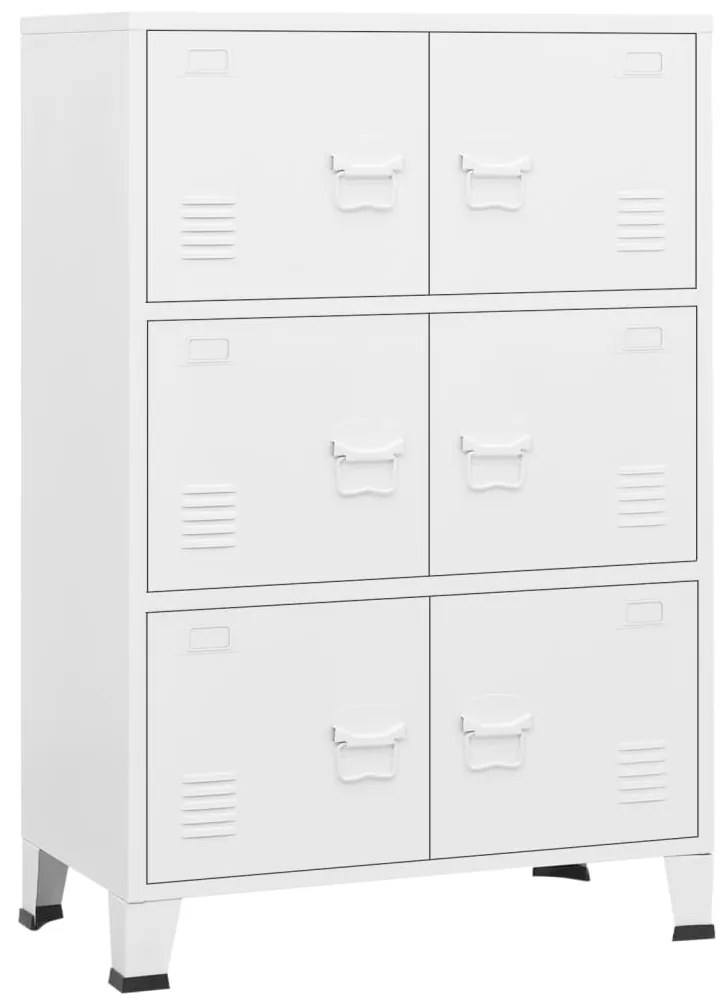 339629 vidaXL Dulap industrial de depozitare, alb, 75x40x115 cm, metal