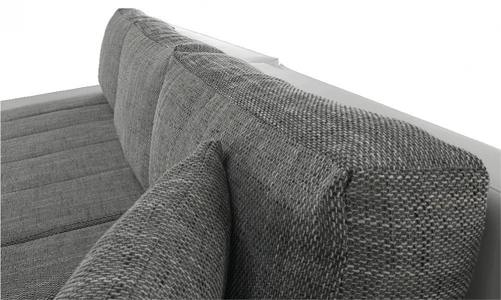 Colţar, piele ecologică/ alb/material gri melir, TONIKS