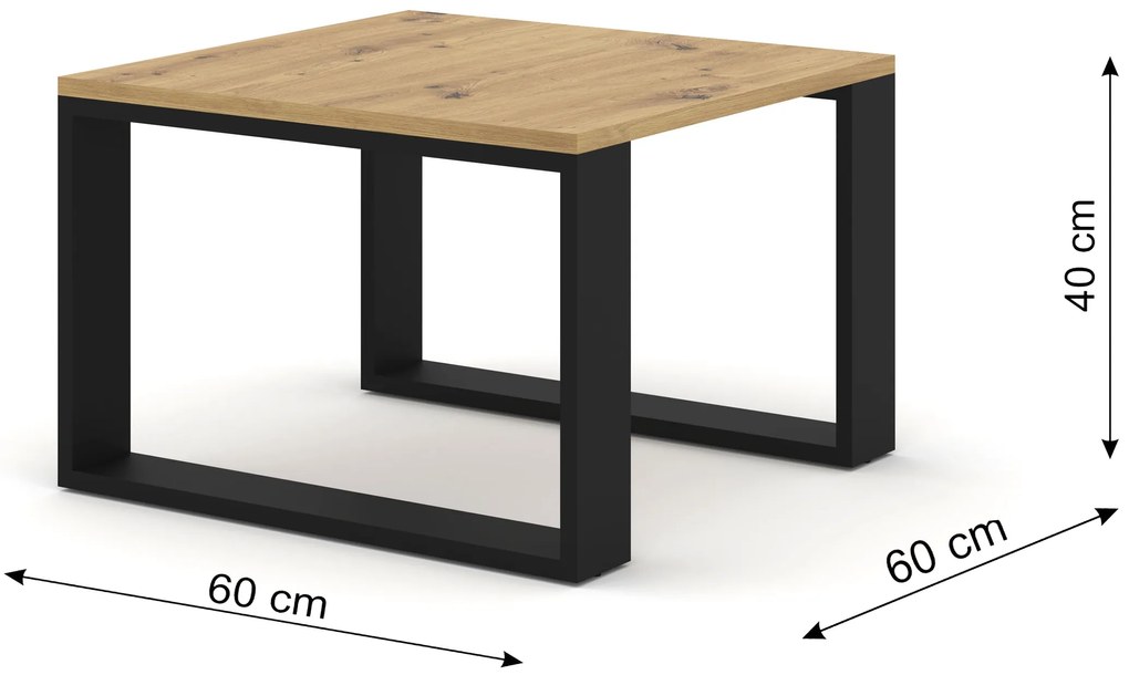 Set măsuțe cafea Nulakka (Stejar artisan + Negru). 1124967