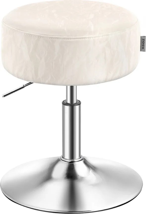 Scaun reglabil pe înălțime AURA pentru măsuța de toaletă, Ø35cm, crem Vasagle