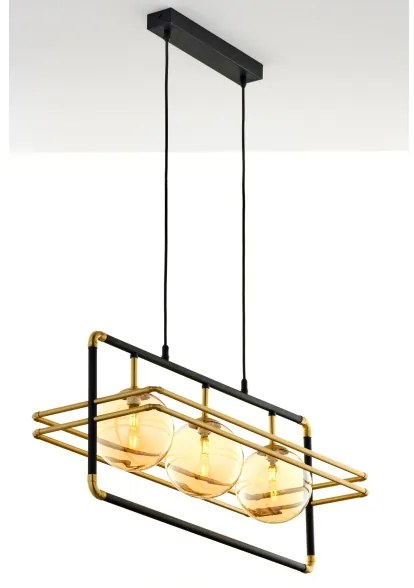 Lustră pe cablu Jupiter 2027 FIORI 3xG9/10W/230V negru/auriu/bej