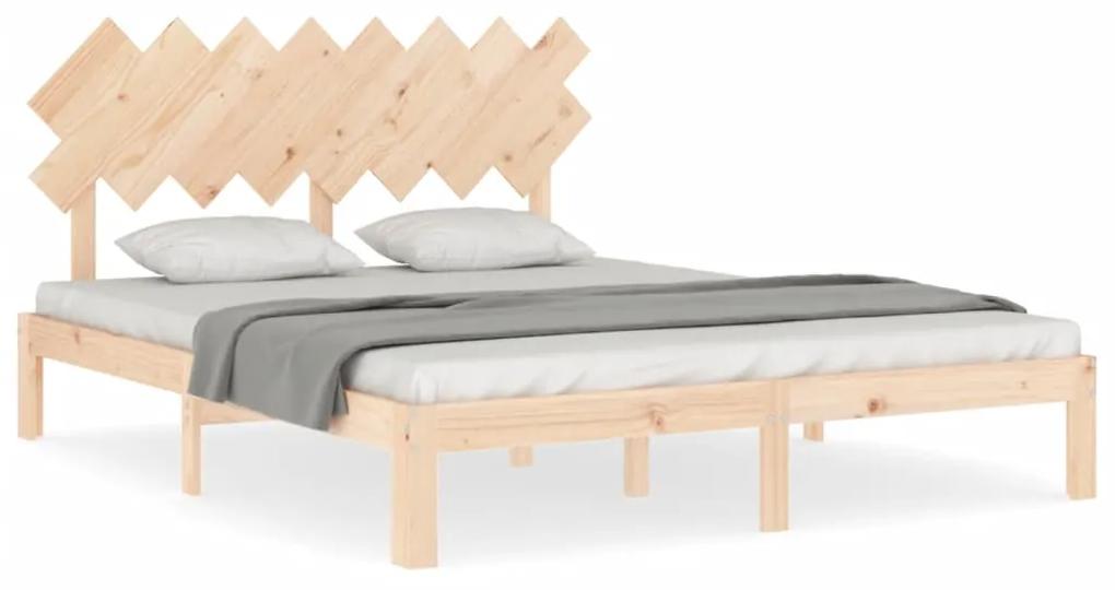 3193736 vidaXL Cadru de pat cu tăblie, 160x200 cm, lemn masiv