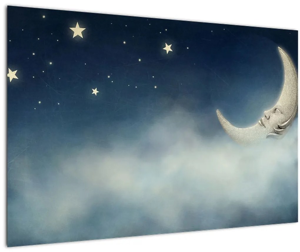 Tablou - Luna cu stele (90x60 cm)