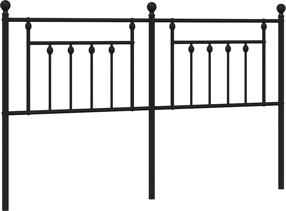 vidaXL Tăblie de pat de schimb metalică, negru, 160 cm