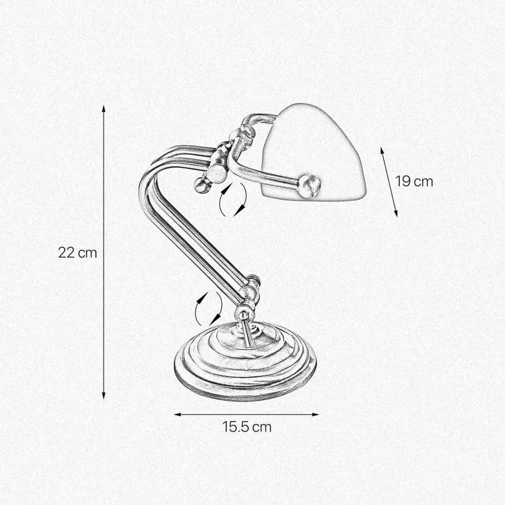 Lampa de birou din alama design clasic Mini Banker