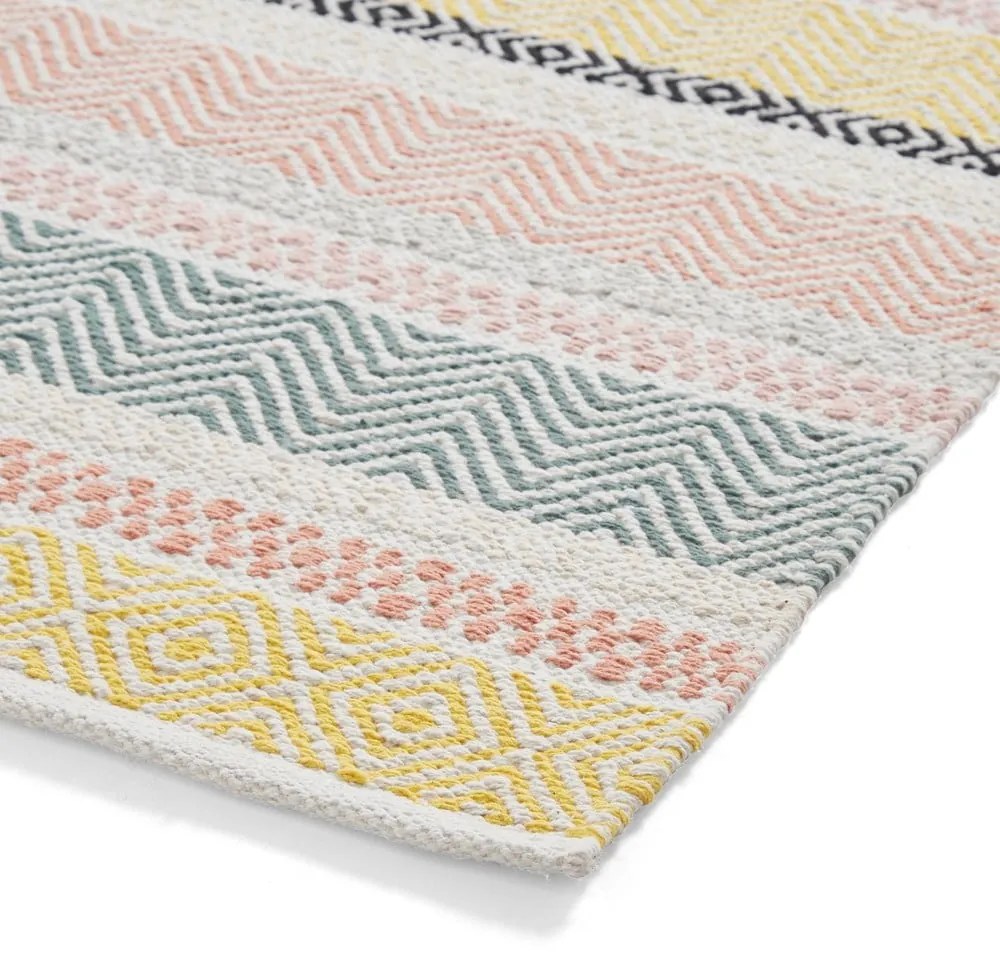 Covor țesut manual din bumbac 80x150 cm Cascade Pastel Multi – Think Rugs