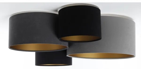 Plafonieră SPACE 4xE27/60W/230V gri/negru/auriu