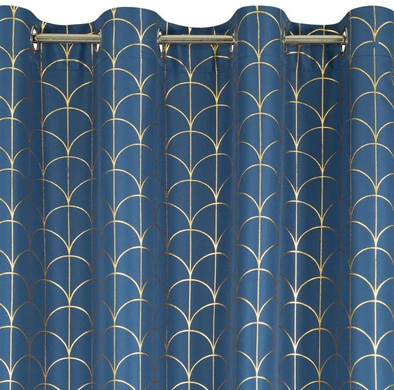 Perdea scandinavă albastră 140 x 250 cm