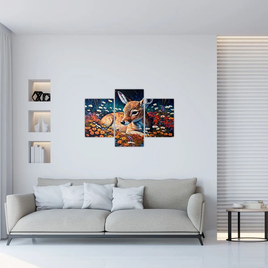 Tablou - Cerb pictat (90x60 cm)