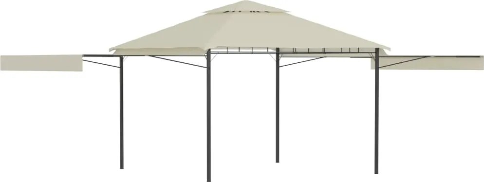 vidaXL Pavilion cu acoperiș dublu extins, 3x3x2,75 m, crem, 180 g/m²