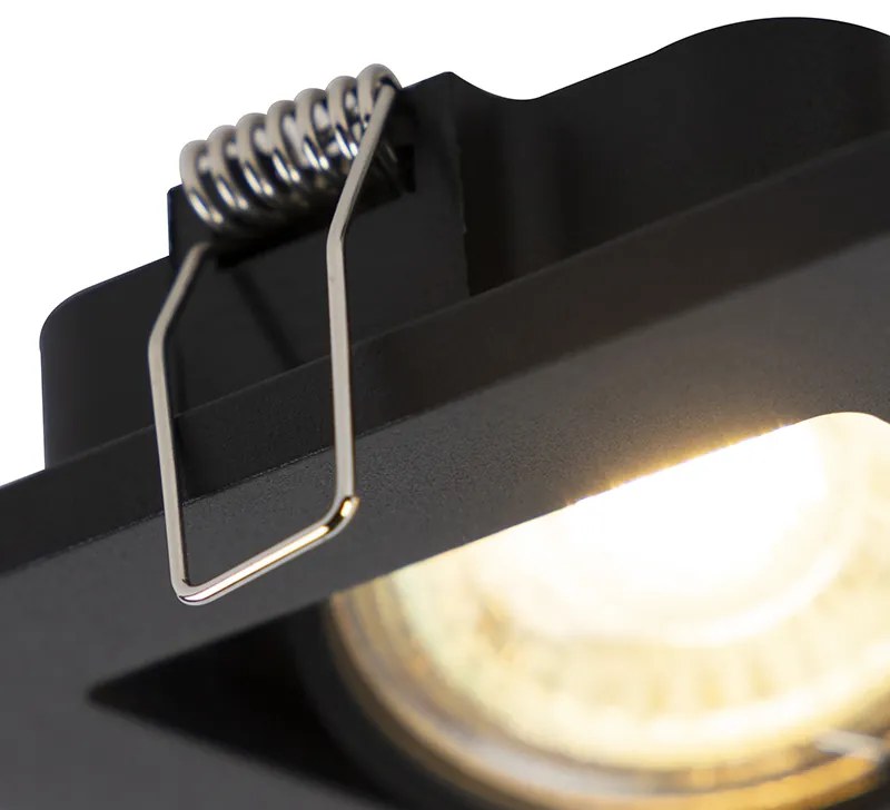 Spot încastrat inteligent modern negru incl. 2 Wifi GU10 - Qure