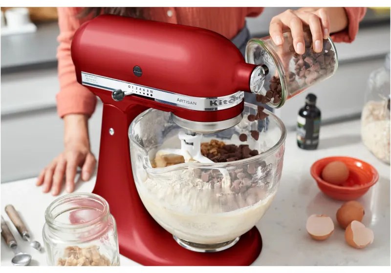 Mixer planetar Artisan Elegance KitchenAid 5KSM125EER, 300 W, 4,8 l, Direct drive, 10 viteze, Empire red