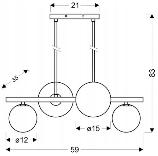 Lustră pe tijă KAMA 4xG9/28W/230V