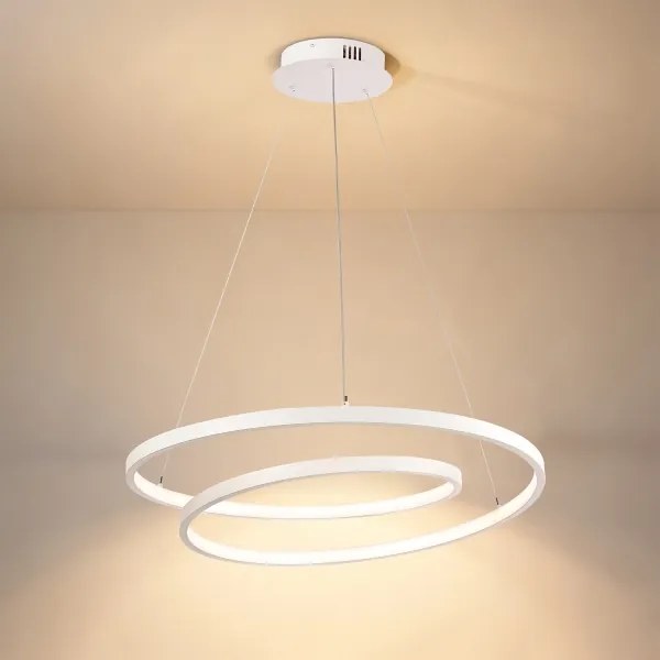 Brilagi-LED Lustru dimabil pe cablu TWISTER LED/48W/230V Ø 50 cm alb + telecomandă