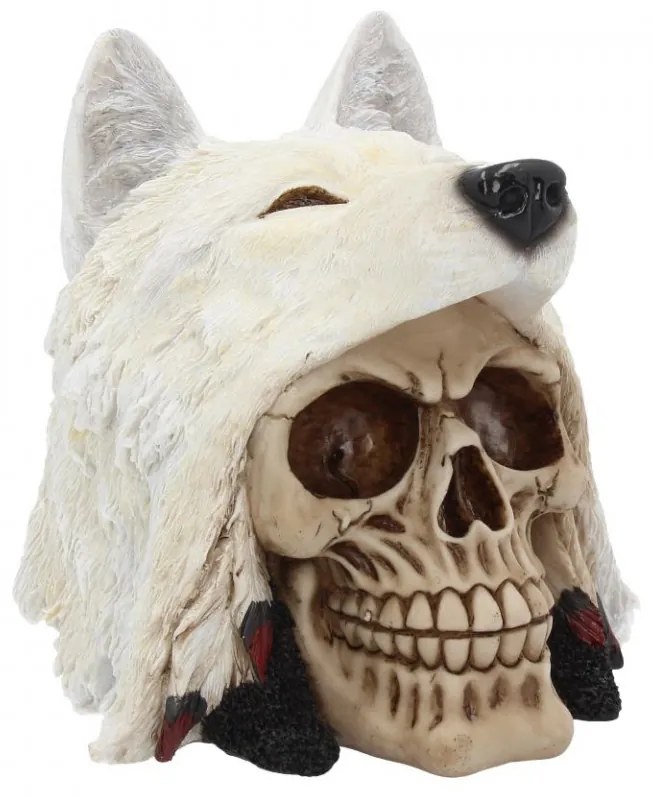 Statueta craniu Lupul nocturn 15 cm