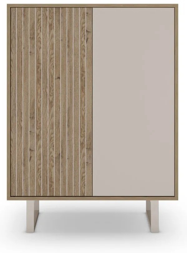 Dulap gri/în culoare naturală cu aspect de lemn de stejar 90x120 cm Millay – Marckeric