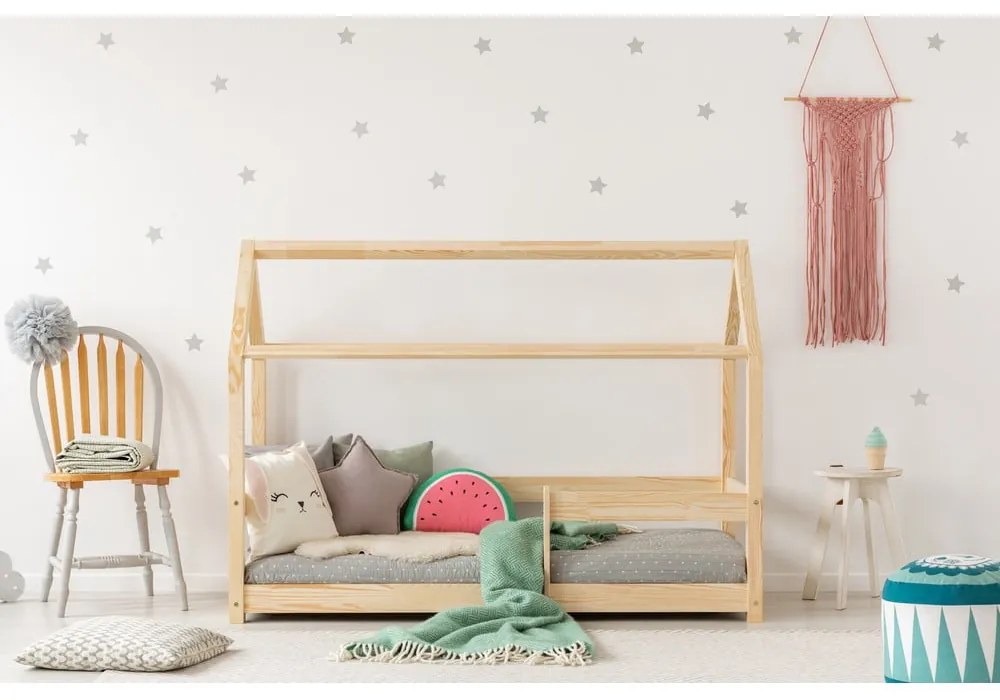 Pat pentru copii în formă de căsuță din lemn de pin 90x190 cm Mila MB - Adeko