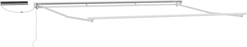vidaXL Cadru copertină retractabil electric Alb 5 x 3 m Oțel
