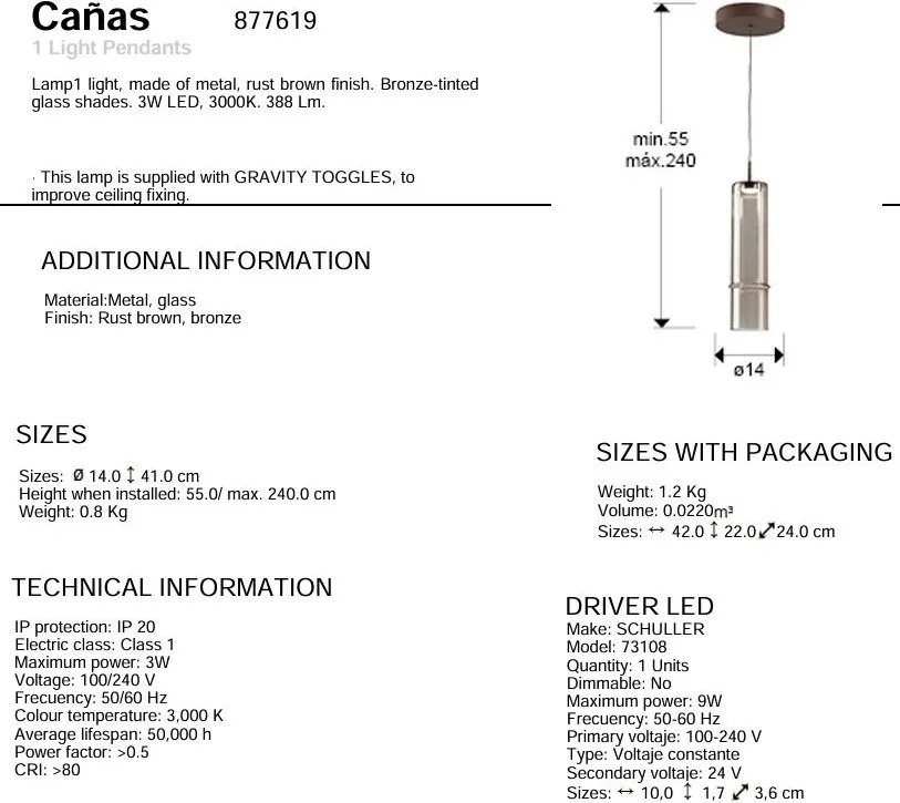 Lustra, Pendul suspendat LED Canas