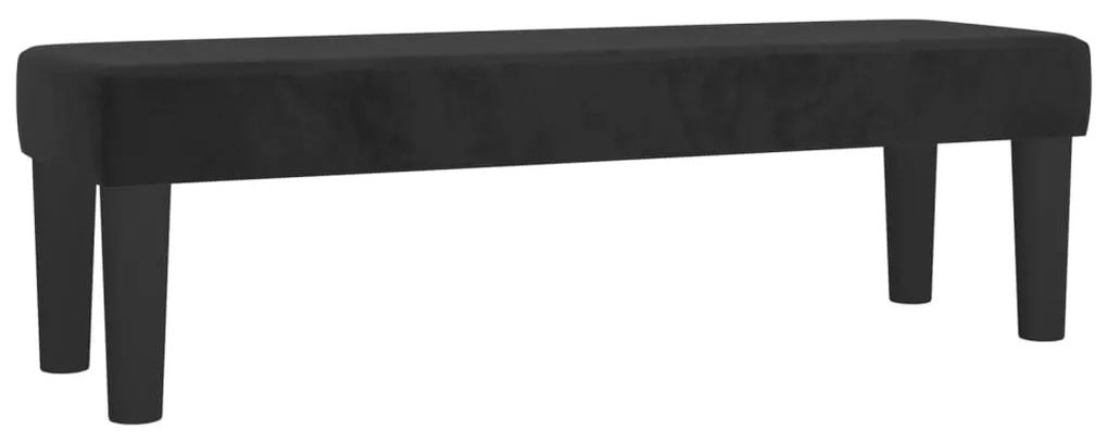 Pat box spring cu saltea, negru, 140x200 cm, catifea Negru, 140 x 200 cm, Design cu nasturi