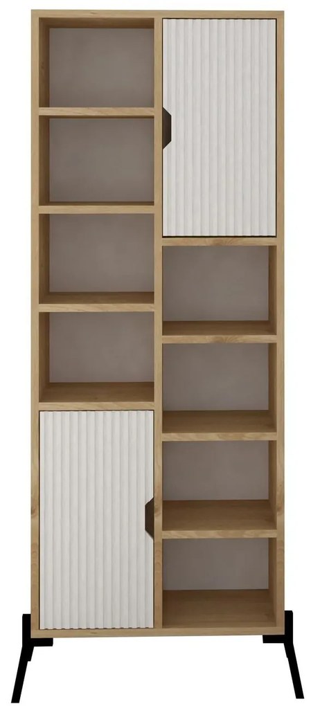Set mobilier living Tretsilla (Stejar zafir + alb + negru). 1107151