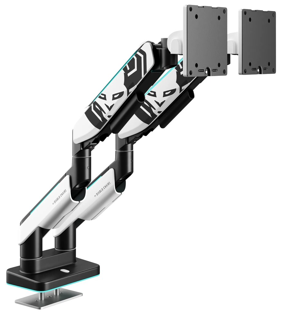 Suport dublu pentru monitoare de 49 de inchi, alb-negru X-Arm Dual RGB