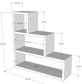 Etajeră de perete PIRAMIT 62x62 cm maro