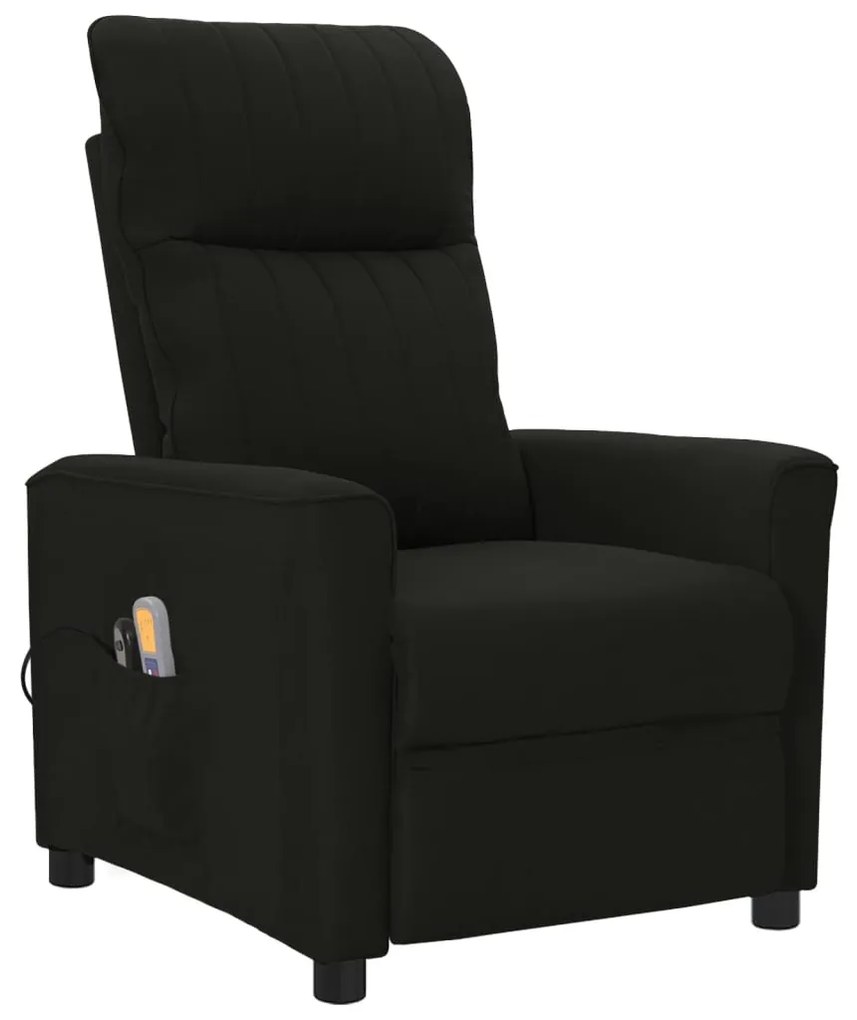 3098891 vidaXL Fotoliu de masaj electric rabatabil, negru, textil