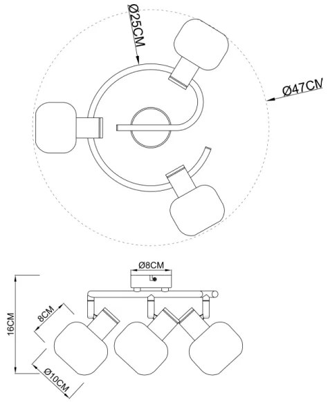 Globo 54303-3 - Lampă spot PALLO 3xE14/40W/230V