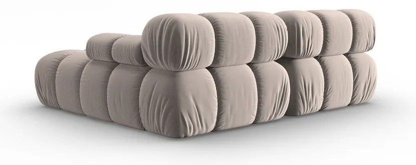 Colțar modular maro deschis cu tapițerie din catifea (cu colț pe partea dreaptă) Bellis – Micadoni