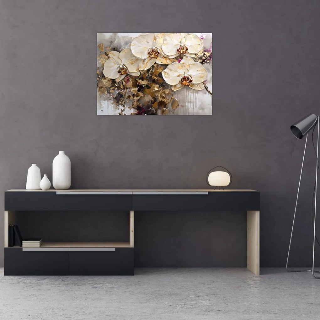 Tablou pe sticlă - Orhidee (70x50 cm)