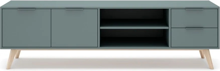 Comodă TV verde prăfuit 180x53x40 cm Pisco – Marckeric