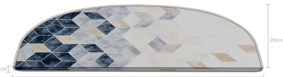 Covorașe pentru scări albe-albastre 16 buc. 20x65 cm Boxes – Vitaus