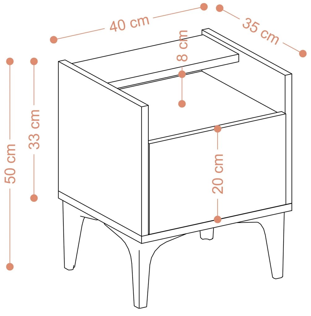 Noptieră Aliex 5 (nuc + negru). 1073486