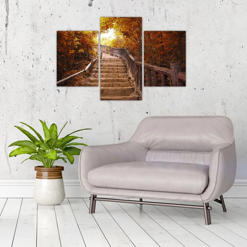 Tablou - Scări în natură în toamnă (90x60 cm)