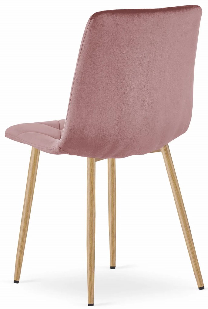 Roz scaun bucatarie LIBRA din catifea