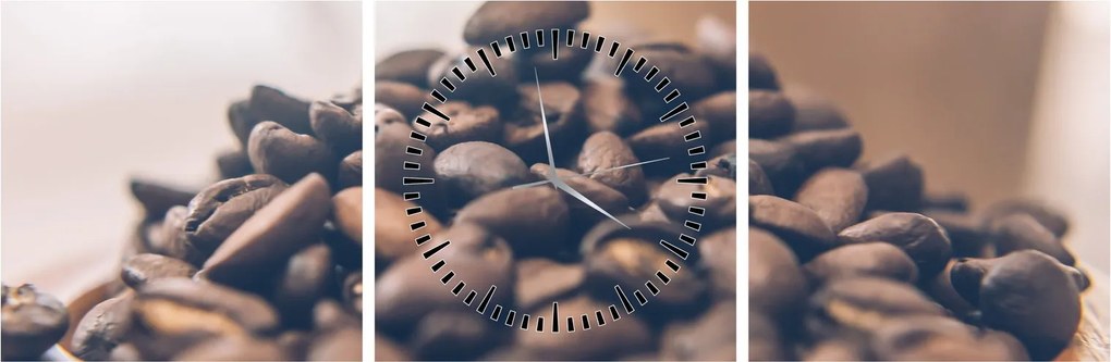 Tabloul cu cafea (cu ceas) (90x30 cm)