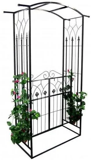 Arcada metalica, pergola, pentru gradina, cu portita, 106x50x217 cm
