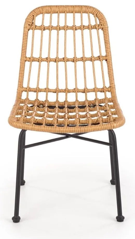 Scaun de gradina Hilda, lemn natural / negru