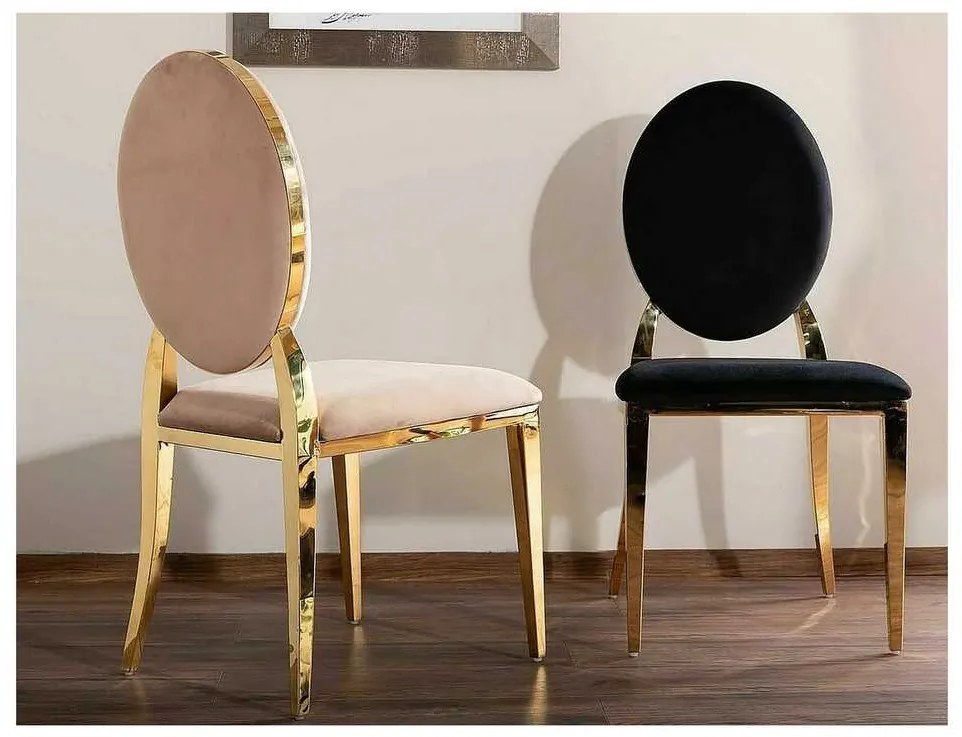 Scaun de bucătărie Capo Velvet, bej / auriu