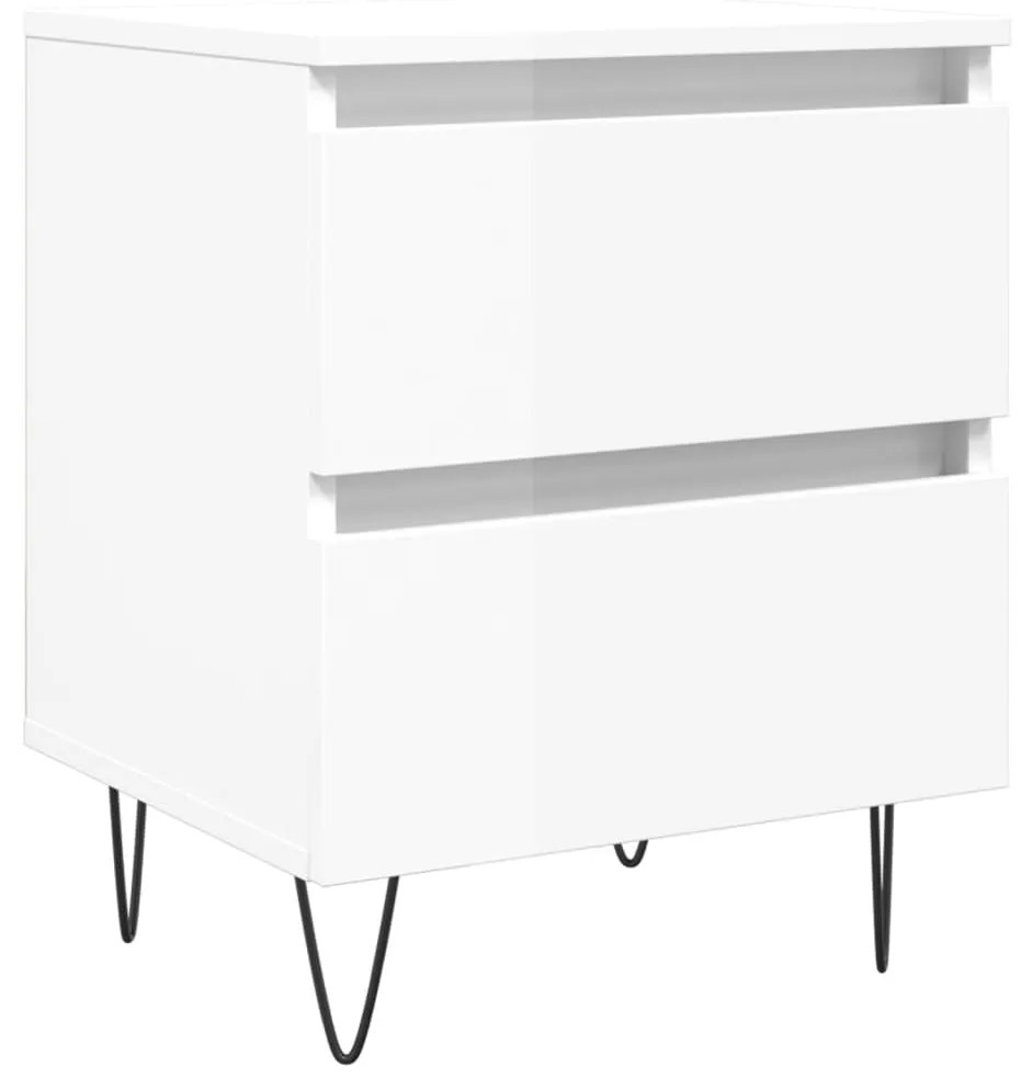 826880 vidaXL Noptieră, alb extralucios, 40x35x50 cm, lemn compozit