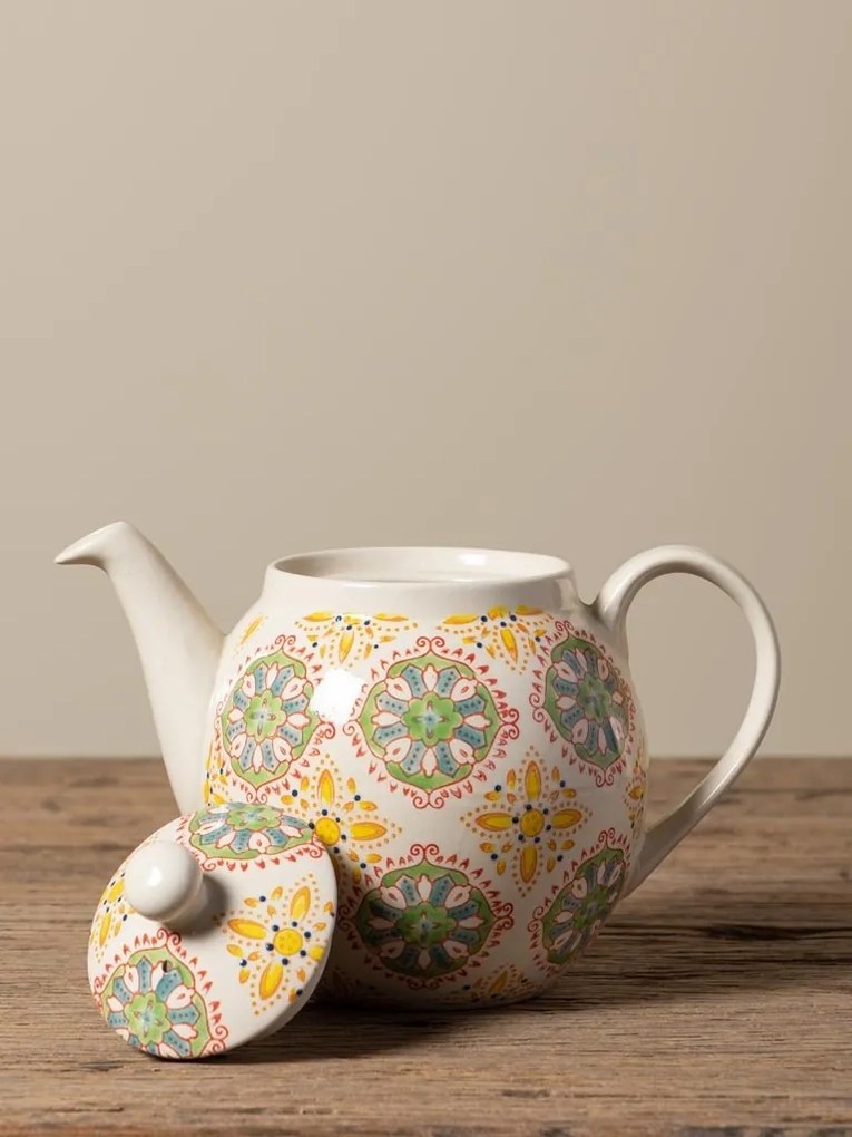 Ceainic din ceramica, pictat manual, Bohemian