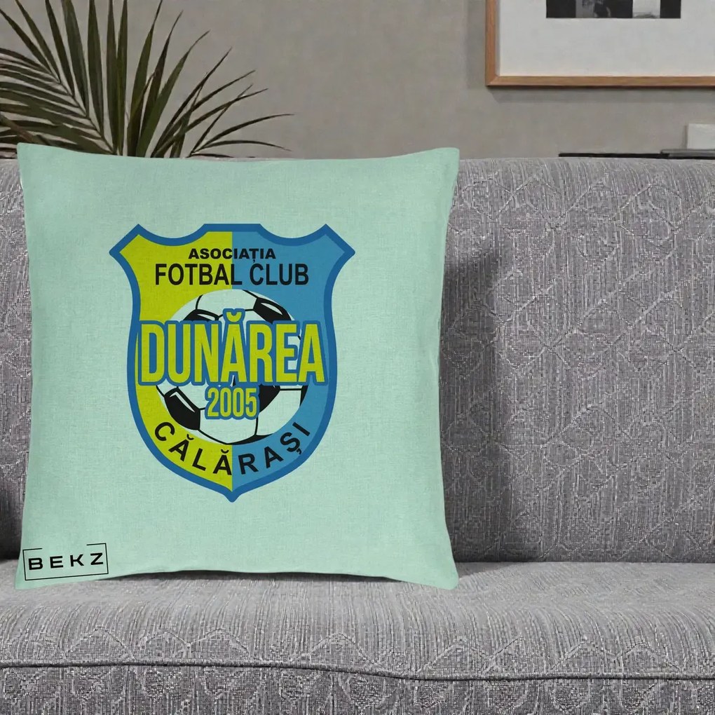 Perna Personalizata AFC Dunarea Calarasi 2005 Fotbal, 40x40 cm, Verde Menta, Husa Detasabila, Perna Inclusa, BEKZ®